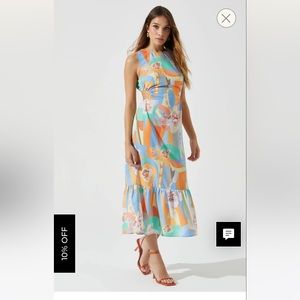 ASTR high back open midi dress